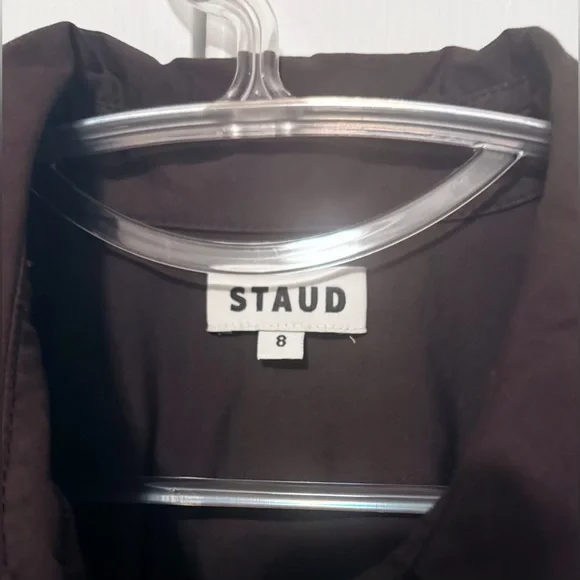 STAUD Rocco Bottom Chocolate Long Sleeve Mini Dress Size 8 - Picture 7 of 12